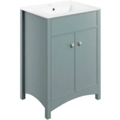 Havanna 610mm Basin Unit With Basin - Sea Green Ash