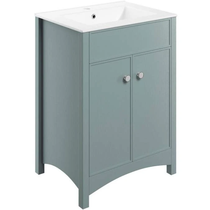 Havanna 610mm Basin Unit With Basin - Sea Green Ash 1 Havanna 610mm Basin Unit With Basin - Sea Green Ash