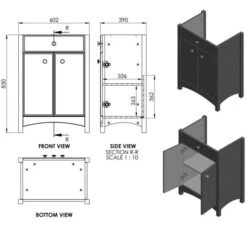 Havanna 610mm Basin Unit With Basin - Grey Ash 6 Havanna 610mm Basin Unit With Basin - Grey Ash -Lumibath Shop Havanna Basin Unit 610 Sizes