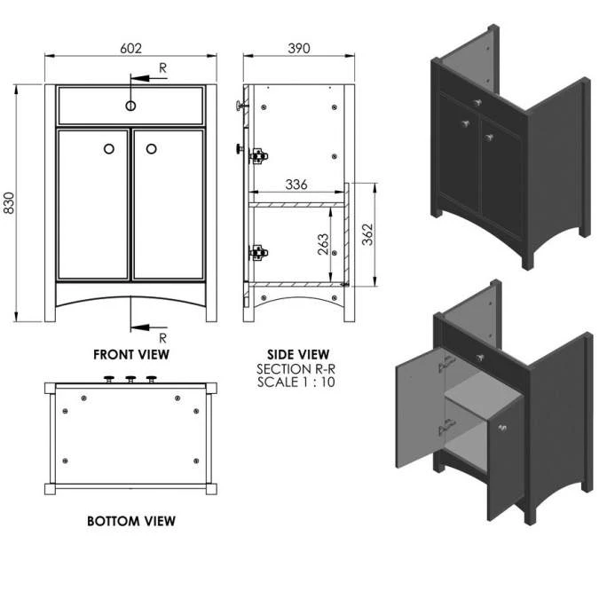 Havanna 610mm Basin Unit With Basin - Satin White Ash 3 Havanna 610mm Basin Unit With Basin - Satin White Ash - Image 3