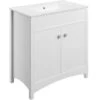 Havanna 810mm Basin Unit With Basin - Satin White Ash