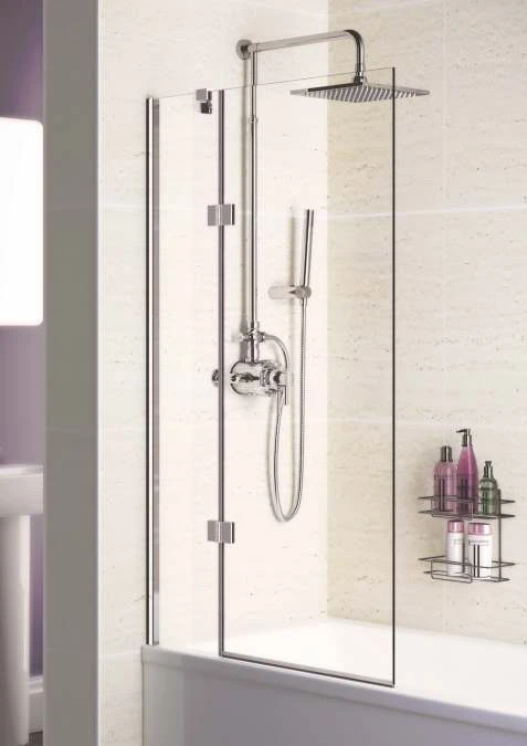 Lakes Bathrooms Hinged Bath Screen - 900-915 X1500 - Silver 1 Lakes Bathrooms Hinged Bath Screen - 900-915 X1500 - Silver