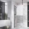 Roman Liberty 1057mm Matt Black Wetroom Panel With Clear Glass Corner
