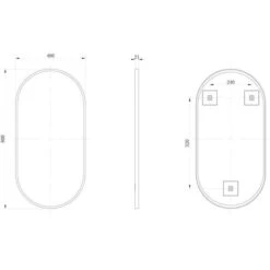 Kaiya 800 X 400mm Oblong Mirror - Brushed Brass -Lumibath Shop Kaiya Oblong Brass Sizes