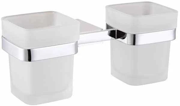 The White Space Double Tumbler And Holder - Chrome 1 The White Space Double Tumbler And Holder - Chrome