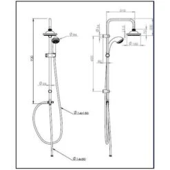 Leven Chrome Retro Fit Overhead Shower Kit -Lumibath Shop Leven Retro Fit Sizes