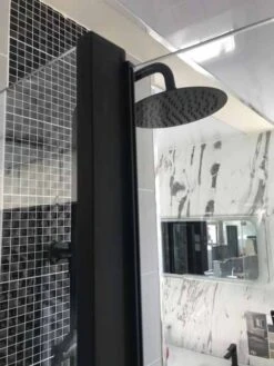 Roman Lumin8 Pivoting Bath Screen - Matt Black Frame -Lumibath Shop Lumin8 Pivoting Bath Screen Image 6