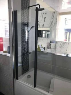 Roman Lumin8 Pivoting Bath Screen - Matt Black Frame -Lumibath Shop Lumin8 Pivoting Bath Screen Image 9