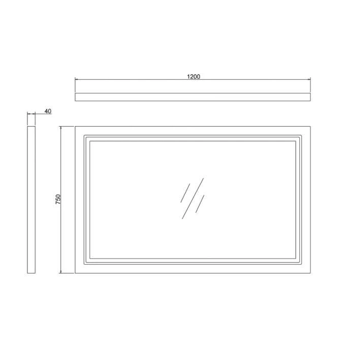 Burlington 120cm X 75cm Grey Illuminated Framed Mirror 2 Burlington 120cm X 75cm Grey Illuminated Framed Mirror - Image 2