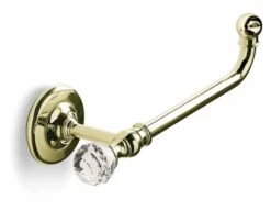 Oriental Crystal Open Toilet Roll Holder - Chrome, Gold Or Black Chrome - Origins Living -Lumibath Shop MA20 G oriental crystal open toilet roll holder gold