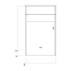 Muro 500 Toilet Unit In Matt Grey - Scudo Bathrooms -Lumibath Shop MURO WCUNIT GWTE LINEDRAWING 001 1500x1500 2