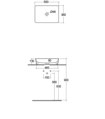 Feeling Rectangle Countertop Basin Matt Cappuccino - RAK Ceramics 2 Feeling Rectangle Countertop Basin Matt Cappuccino - RAK Ceramics - Image 2