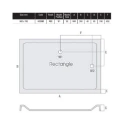 MX Elements 900 X 760 Anti Slip Rectangular Stone Resin Shower Tray -Lumibath Shop MX 900 x 760 ASSNM Tech