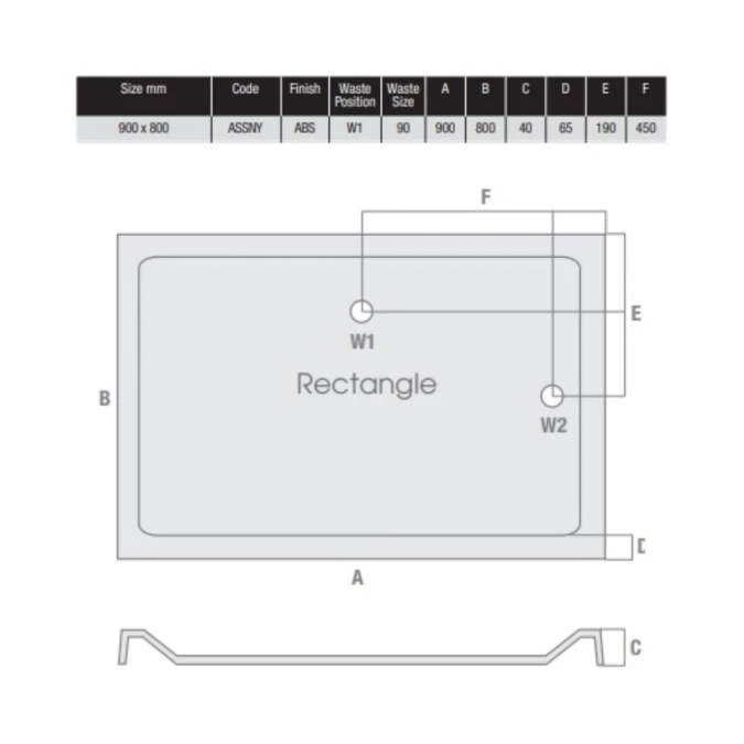 MX Elements 900 X 800 Anti Slip Rectangular Stone Resin Shower Tray 4 MX Elements 900 X 800 Anti Slip Rectangular Stone Resin Shower Tray - Image 4