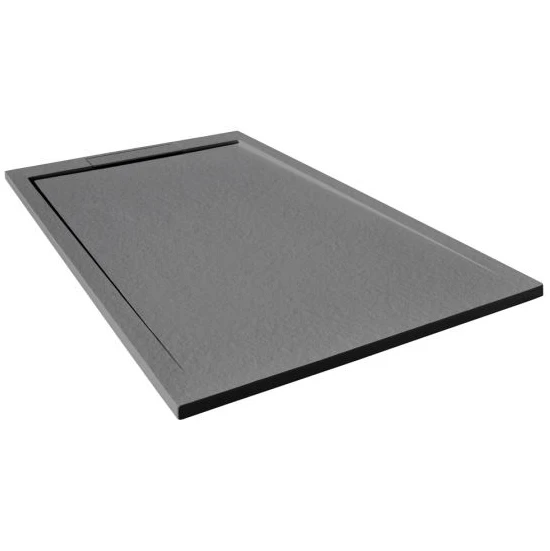 Giorgio Lux Grey Slate Effect Shower Tray - 1000 X 800 - Concealed Waste 2 Giorgio Lux Grey Slate Effect Shower Tray - 1000 X 800 - Concealed Waste - Image 2