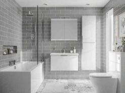 Origins By Utopia Gloss White Double Door Mirror Cabinet With Light & Shave Socket -Lumibath Shop Modular White Gloss 6