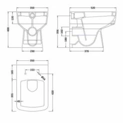 Parade 550mm, White, Toilet Unit - Nuie -Lumibath Shop NCH106B BTW PAN tech