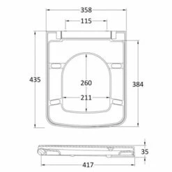 Square Soft Close Seat Tapered Edge Top-fix - NCH198 - Nuie 7 Square Soft Close Seat Tapered Edge Top-fix - NCH198 - Nuie -Lumibath Shop NCH198
