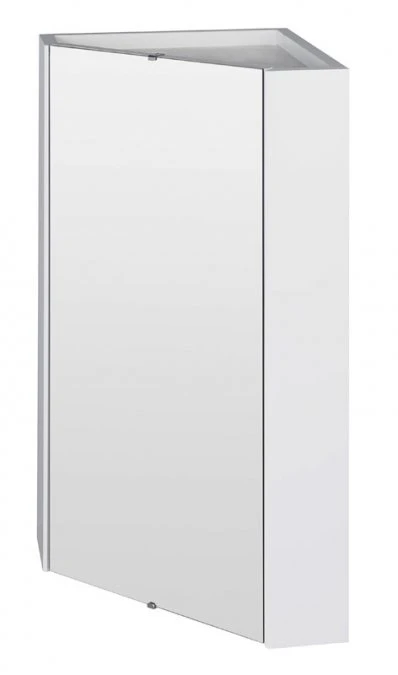 Delaware / Mayford Corner Mirrored Bathroom Cabinet - Gloss White - Nuie 1 Delaware / Mayford Corner Mirrored Bathroom Cabinet - Gloss White - Nuie