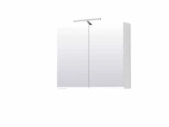 Origins By Utopia Gloss White Double Door Mirror Cabinet With Light & Shave Socket -Lumibath Shop OUD00009