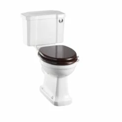 Burlington Rimless Slimline Close Coupled WC & White Ceramic Cistern With Push Button P20 C4