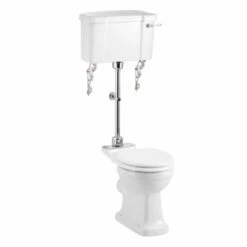Burlington Medium Level WC With White Ceramic Cistern P5 C1 T33CHR