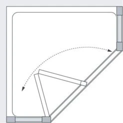 Semi-Framed Pentagon Bi-fold Shower Door With Side Panels - Silver - Lakes - Classic -Lumibath Shop Pentagon Line Drawing