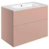 Shetland 815mm Wall Hung 2 Drawer Basin Unit & Basin - Matt Antique Rose