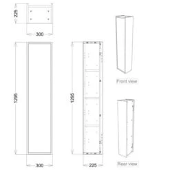 Pomeranian 300mm 1 Door Wall Hung Tall Unit - Matt Grey -Lumibath Shop Pomeranian Tall Unit Sizes 1