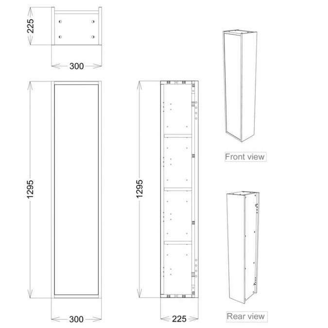 Pomeranian 300mm 1 Door Wall Hung Tall Unit - Havana Oak 3 Pomeranian 300mm 1 Door Wall Hung Tall Unit - Havana Oak - Image 3