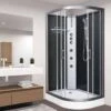 Vidalux Pure 1200 Hydro Massage Shower Cabin - 1200 X 800mm - Left Handed - Black Glass