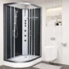 Vidalux Pure 1200 Hydro Massage Shower Cabin - 1200 X 800mm - Right Handed - Black Glass