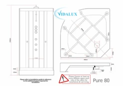 Vidalux Pure 800 Hydro Massage Shower Cabin - 800 X 800mm - Black Glass -Lumibath Shop Pure 800