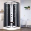 Vidalux Pure 800 Hydro Massage Shower Cabin - 800 X 800mm - Black Glass