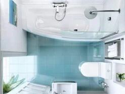 ClearGreen EcoCurve 1700 X 750mm Space Saving Shower Reinforced Bath -Lumibath Shop R15