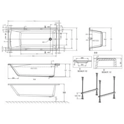 ClearGreen Sustain 1700 X 750mm Reinforced Single Ended Bath -Lumibath Shop R6 tech