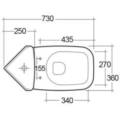 Origin Corner WC With Soft Close Seat, Frontline Bathrooms -Lumibath Shop RAK Origin Corner