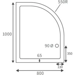 Deluxe 1000 X 800mm Right Hand Offset Quadrant Tray & Free Chrome Waste -Lumibath Shop RDBS104354 LD