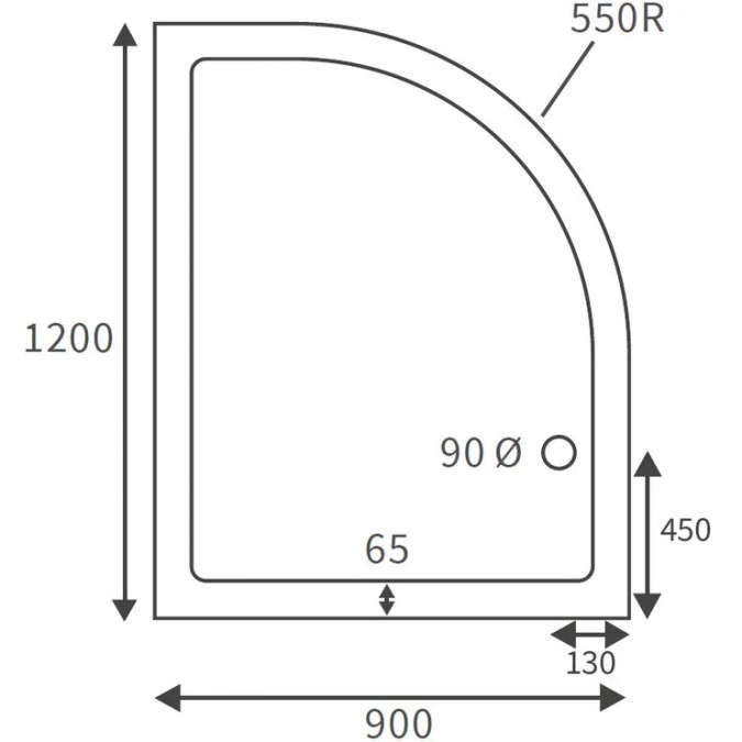 Deluxe 1200 X 900mm Right Hand Offset Quadrant Tray & Free Chrome Waste 3 Deluxe 1200 X 900mm Right Hand Offset Quadrant Tray & Free Chrome Waste - Image 3