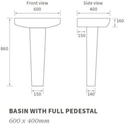 Ankam 4 Piece Set, Rimless Comfort Height Toilet & Basin -Lumibath Shop RDBS1809 technical 1