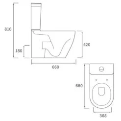 Saxony Closed Coupled Fully Shrouded Toilet & Soft Close Seat -Lumibath Shop RDBS1922 tech