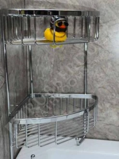 Roman Double Corner Shower Basket With Hook- RSB05 - Chrome 8 Roman Double Corner Shower Basket With Hook- RSB05 - Chrome -Lumibath Shop RSB05 3