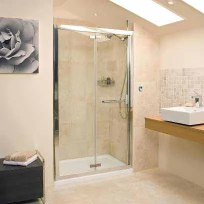 Bi-Fold Shower Door - 1200 - Silver - Roman Embrace 1 Bi-Fold Shower Door - 1200 - Silver - Roman Embrace
