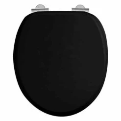 Burlington Matt Black Real Wood Traditional Toilet Seat Soft Closing - S48