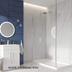 S8 Wetroom Shower Screen 1100mm - Chrome -Lumibath Shop S8 WET600CHR 1 3