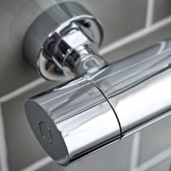 Polo Oval Dual Head Exposed Shower With Metal Fixed Head -Lumibath Shop SHOWER004 CLOSEUP1