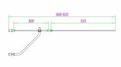 Sommer Extended Radius Over Bath Screen With Fixed Panel -Lumibath Shop SOB56 57 line drawing