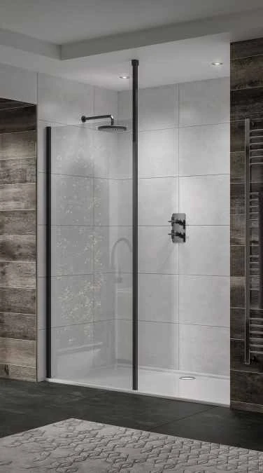 Sommer 600mm Black Wetroom Glass Panel 3 Sommer 600mm Black Wetroom Glass Panel - Image 3