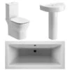 Saxony Bathroom Suite, Basin, Toilet & Double Ended Bath 1700mm