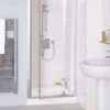 800mm Semi-Frameless Pivot Shower Door Silver Lakes Classic